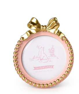 Round Pink Bow Frame