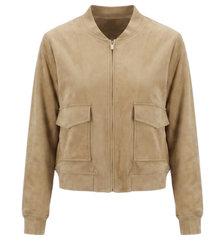 Suede Bomber, Tan