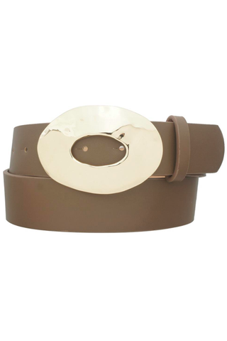 Pounded Open Circle Belt, Mocha