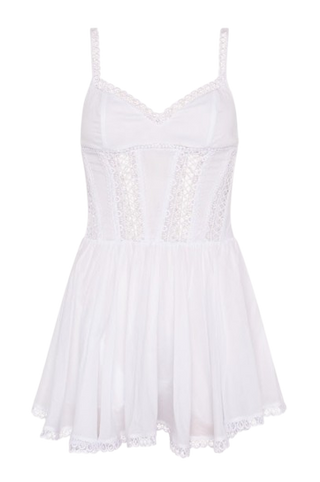 Gardenia Short Dress, White