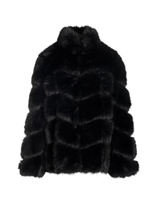 Louisa Faux Fur Jacket, Black