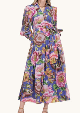 Cobalt Bloom Tiered Maxi