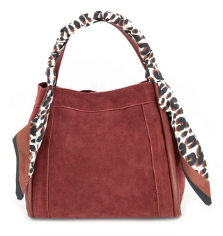 Gianna Suede Bag, Burgundy
