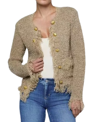 Mireille Fringe Trim Cardigan