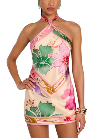Adelaide Silk Dress, Hibiscus