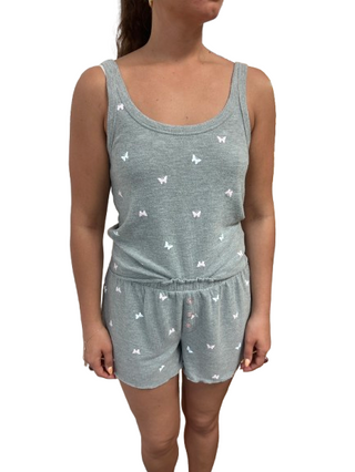 Butterfly Tank PJ Set, Grey