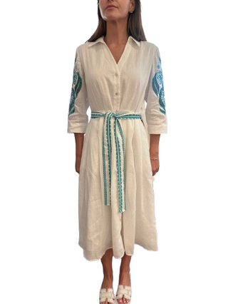 Audrey Linen Dress, White