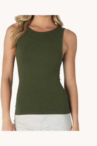 Boat Neck Tank, Green