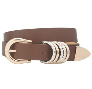 Double tacked Belt, Dark Brown