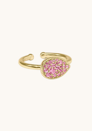 Pave Teardrop Ring, Pink