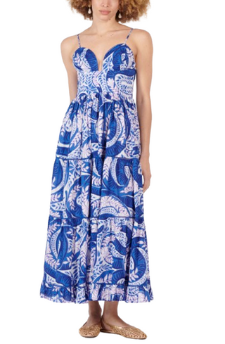 Milena Long Dress, Blue Snake