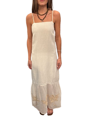 Bali Dress, Palms White