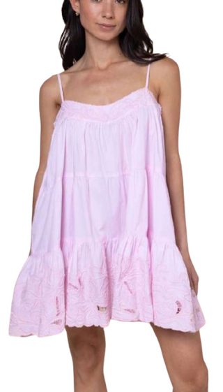 Wave Cutout Embroirdered Dress, Petal