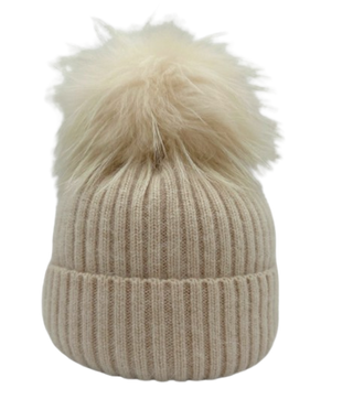 Angora/Wool Hat, Cream