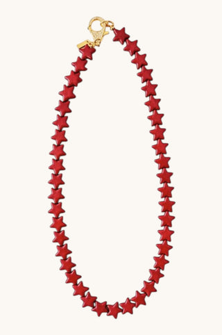 Small Star Necklace, Red