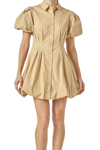 Bubble Mini Skirt, Tan