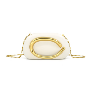 Gold Bar Clutch, Beige