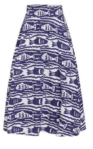 Pavilion Skirt, Fish Print