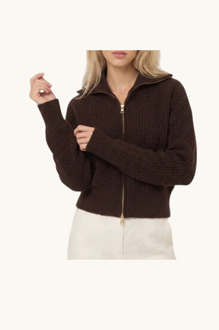 Wesley Cropped Zip Fuzzy Jacket