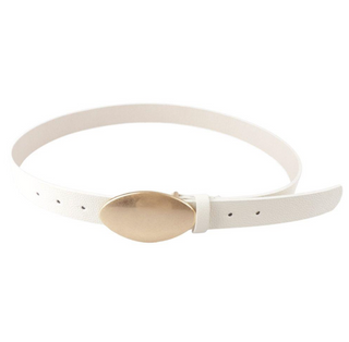 Big Oval Metal Belt, Ivory