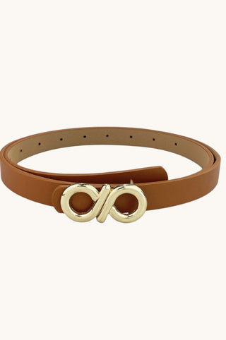 Infinity Thin Belt, Light Brown