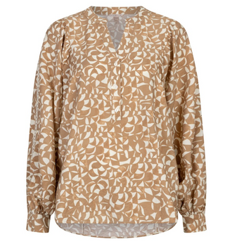 Tan Graphic Blouse