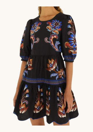 Energy Floral Black Mini Dress