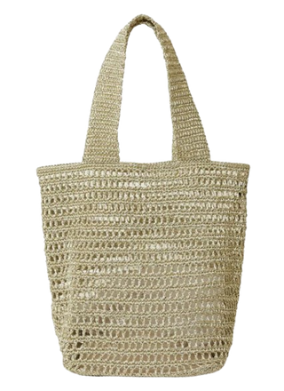 Jackie Crochet Tote, Platinum