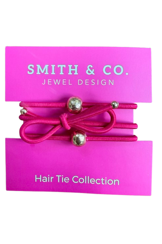 Ribbons Bows Hair Tie Set, Pink