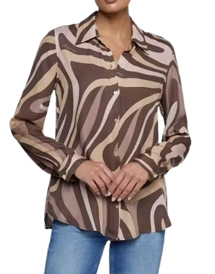 Nina Blouse, Sepia Swirl