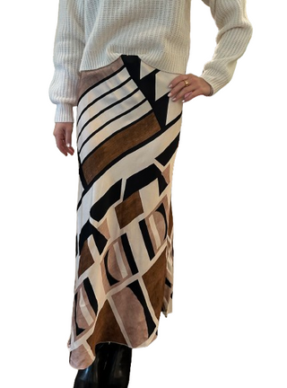 Geo Maxi Skirt, Cream