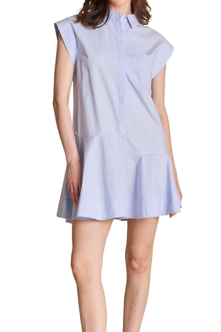 Collar Flare Dress, Blue