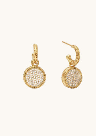 Fleur-de-Lis Pave Hoop & Charm