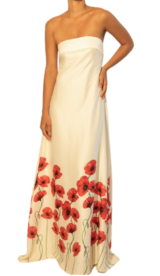 Beatriz Maxi, Poppy Garden Red