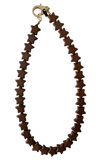 Small Star Necklace, Brown