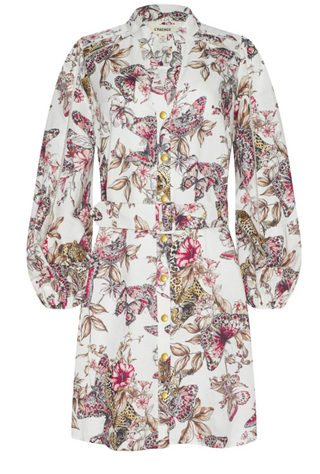 Kiersten LS Dress, White Butterfly