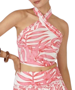 Suma Top, Pink Palm