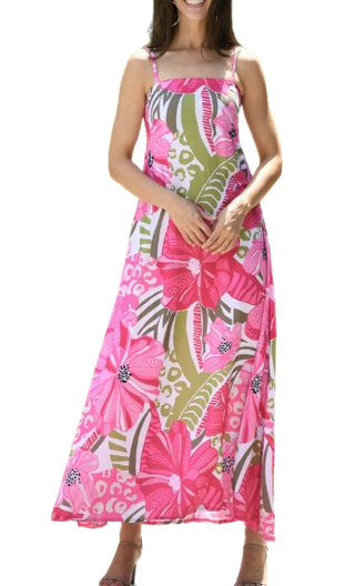 Giselle Dress, Pink Hibiscus