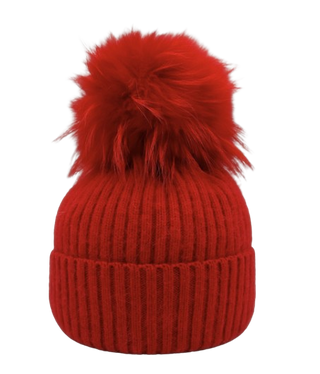 Angora/Wool Hat, Red