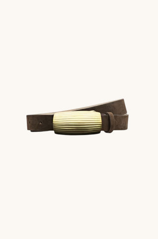 Machado Ribbed Belt, Chocolate