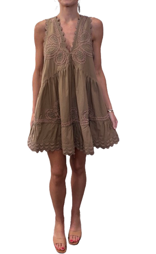 Poplin V-Back Mini Dress