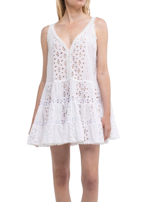 Marylin Embroidered Dress, White