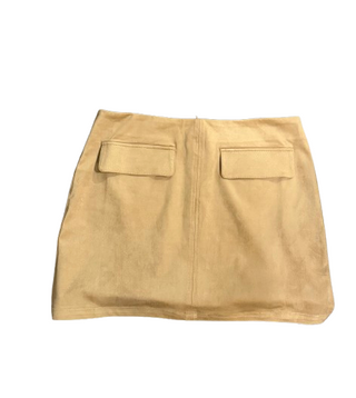 Suede Mini Skirt, Tan