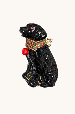 Festive Black Lab Ornament
