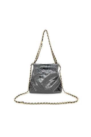 Crinkle Chain Crossbody, Black