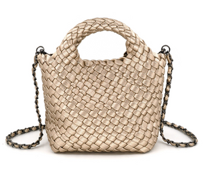 Braided Mini Bag, Champagne