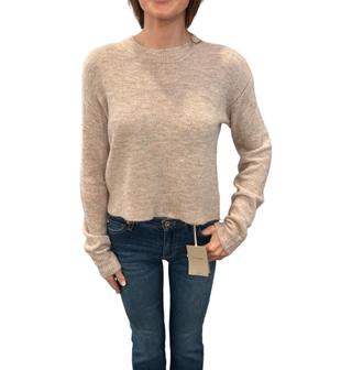 Crewneck Boxy Sweater, Oatmeal