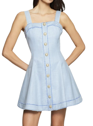 Whitney Chambray Suiting Dress, Blue