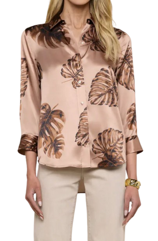 Dani Blouse, Hazelnut Palms