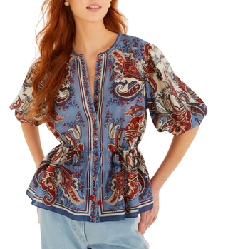 Paisley Scarf Cream Blouse